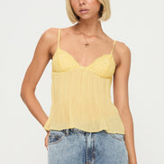 TOP LENCERO PLISADO CON ENCAJE
