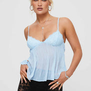TOP LENCERO PLISADO CON ENCAJE