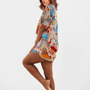 CONJUNTO CAMISA OVERSIZE Y SHORT ESTAMPADO