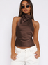 TOP HALTER SATINADO ESPALDA DESCUBIERTA