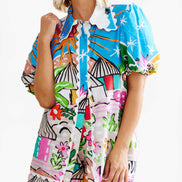 CONJUNTO ESTAMPADO DE DOS PIEZAS – ESTILO CAMISERO