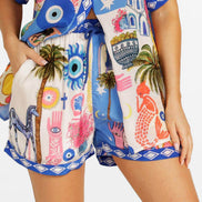 CONJUNTO CAMISERO ESTAMPADO MEDITERRÁNEO