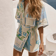 CONJUNTO ESTAMPADO CON FALDA CRUZADA
