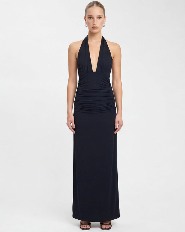 Alessandra - vestido largo halter con espalda descubierta