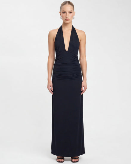Alessandra - vestido largo halter con espalda descubierta