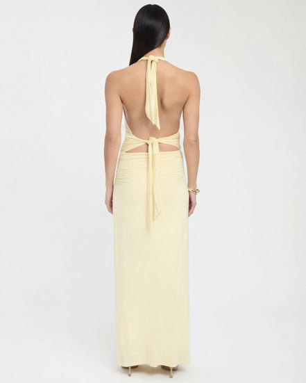 Alessandra - vestido largo halter con espalda descubierta