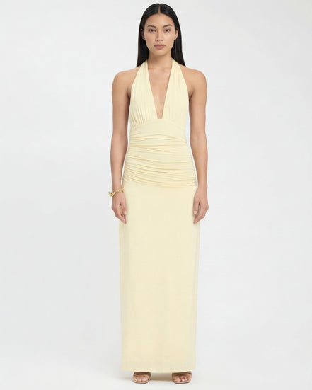 Alessandra - vestido largo halter con espalda descubierta