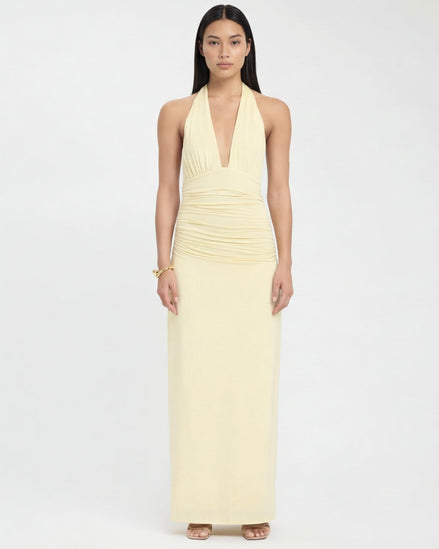 Alessandra - vestido largo halter con espalda descubierta