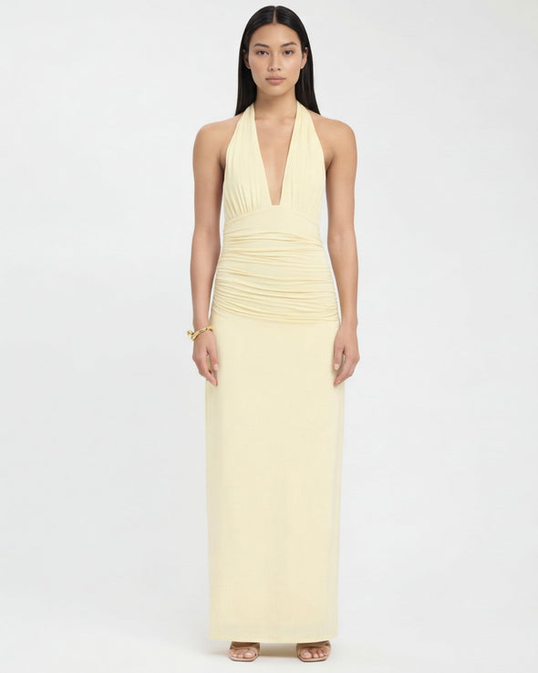 Alessandra - vestido largo halter con espalda descubierta