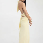 Alessandra - vestido largo halter con espalda descubierta