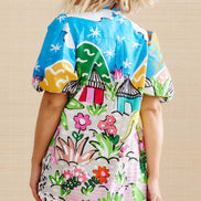 CONJUNTO ESTAMPADO DE DOS PIEZAS – ESTILO CAMISERO