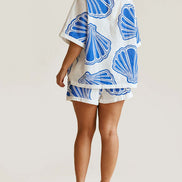 CONJUNTO ESTAMPADO CAMISA Y SHORT FLUIDO
