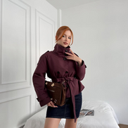 Helena - chaqueta gabardina trench cropped con cinturón