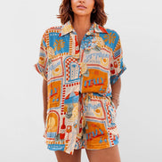 CONJUNTO CAMISA OVERSIZE Y SHORT ESTAMPADO