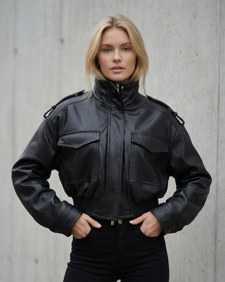 Eliana - chaqueta biker oversize efecto piel