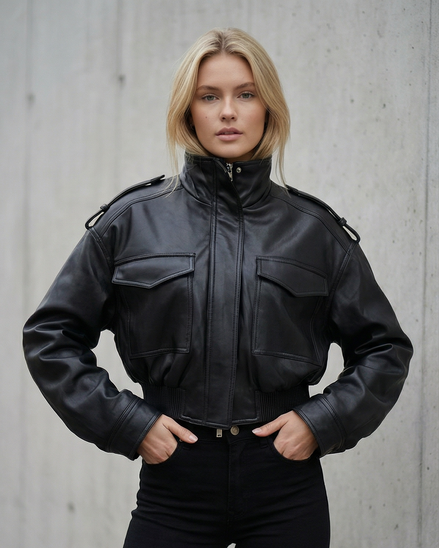 Eliana - chaqueta biker oversize efecto piel