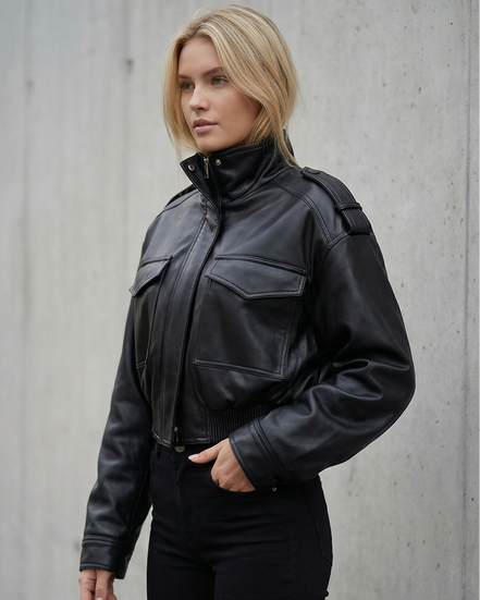 Eliana - chaqueta biker oversize efecto piel