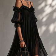 Vittoria - Minivestido de muselina negra