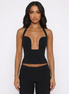 TOP HALTER ESTRUCTURADO ESCOTE PROFUNDO