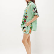 CONJUNTO CAMISA Y SHORT ESTAMPADO TROPICAL