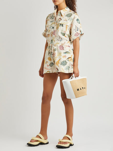 CONJUNTO CAMISERO ESTAMPADO MARINO