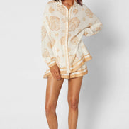 CONJUNTO CAMISERO ESTAMPADO CON SHORT FLUIDO
