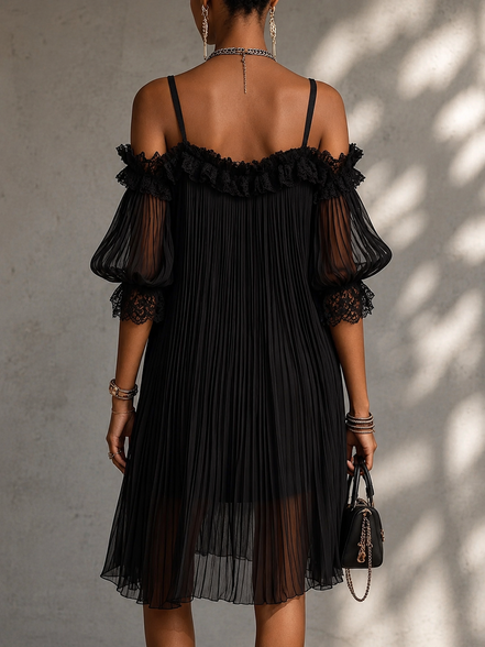 Vittoria - Minivestido de muselina negra