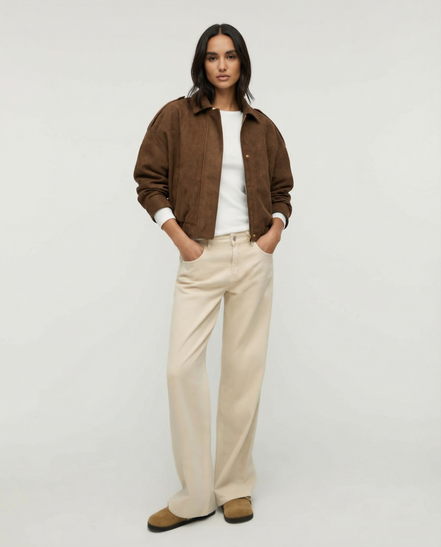 Olivia - chaqueta ante oversize