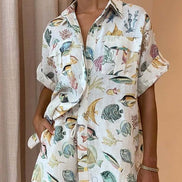 CONJUNTO CAMISERO ESTAMPADO MARINO