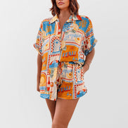 CONJUNTO CAMISA OVERSIZE Y SHORT ESTAMPADO