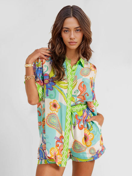 CONJUNTO CAMISERO ESTAMPADO BOHO