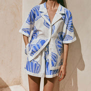 CONJUNTO ESTAMPADO CAMISA Y SHORT FLUIDO