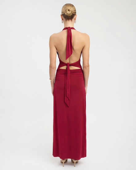 Alessandra - vestido largo halter con espalda descubierta