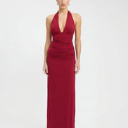Alessandra - vestido largo halter con espalda descubierta