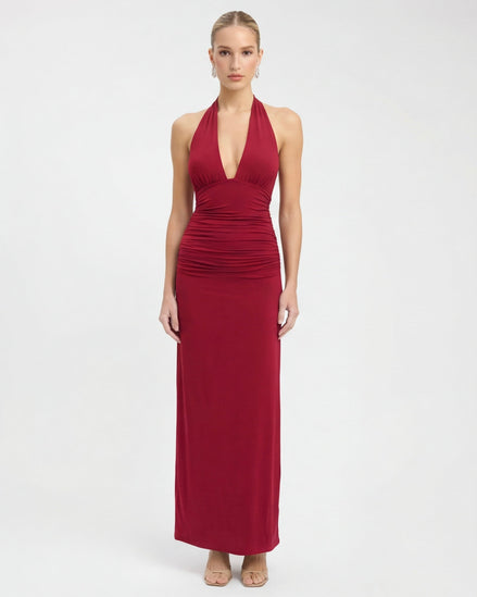 Alessandra - vestido largo halter con espalda descubierta