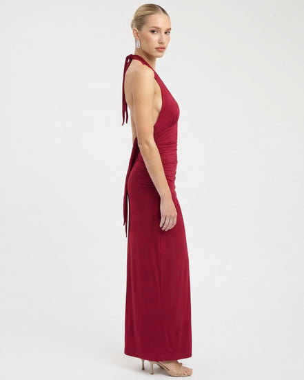 Alessandra - vestido largo halter con espalda descubierta
