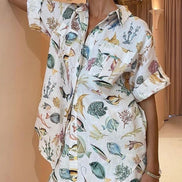 CONJUNTO CAMISERO ESTAMPADO MARINO