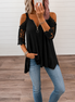 Estela - Camiseta de encaje para mujer con hombros descubiertos