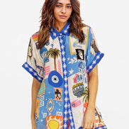 CONJUNTO CAMISERO ESTAMPADO MEDITERRÁNEO