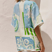 CONJUNTO ESTAMPADO CON FALDA CRUZADA