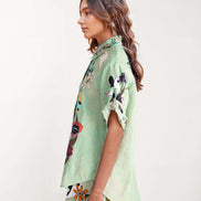 CONJUNTO CAMISA Y SHORT ESTAMPADO TROPICAL