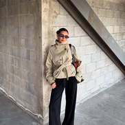 Helena - chaqueta gabardina trench cropped con cinturón