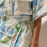 CONJUNTO ESTAMPADO CON FALDA CRUZADA
