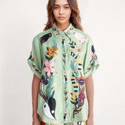 CONJUNTO CAMISA Y SHORT ESTAMPADO TROPICAL