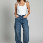 Inés - jeans balloon con efecto brillo