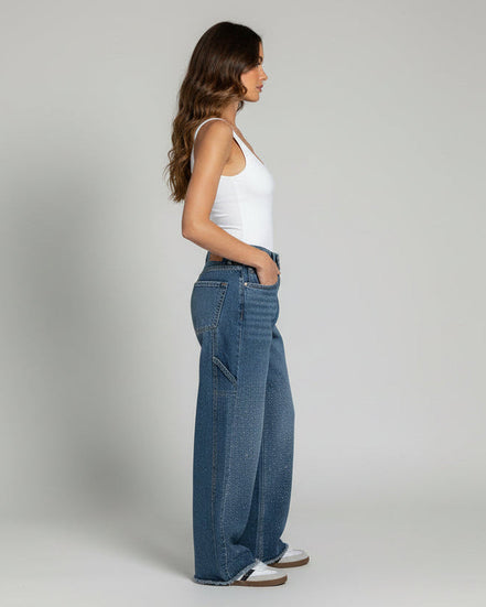 Inés - jeans balloon con efecto brillo