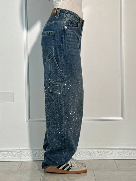 Inés - jeans balloon con efecto brillo