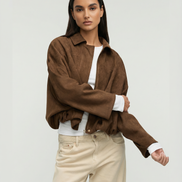Olivia - chaqueta ante oversize