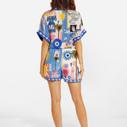 CONJUNTO CAMISERO ESTAMPADO MEDITERRÁNEO