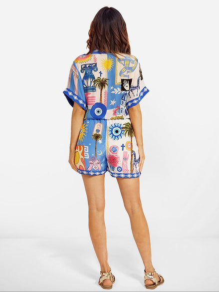 CONJUNTO CAMISERO ESTAMPADO MEDITERRÁNEO